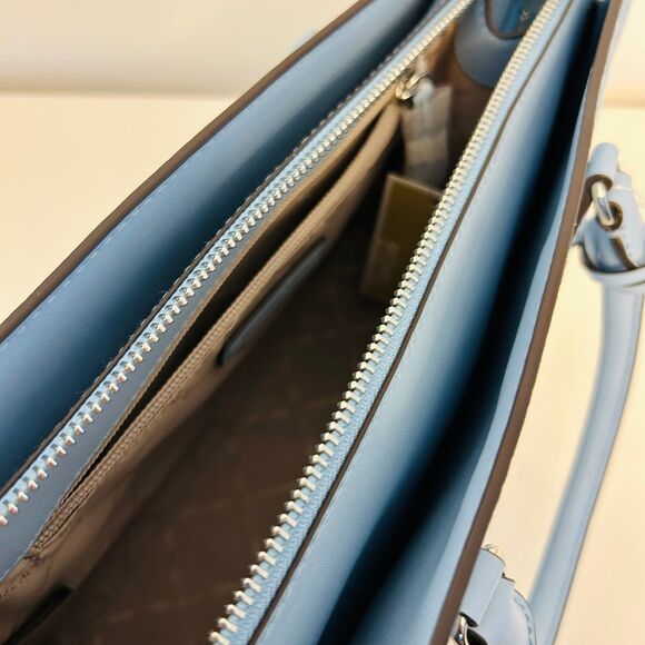 Michael Kors Purse Sheila Medium Ombré Signature Logo Satchel LT Sky - Picture 6 of 10